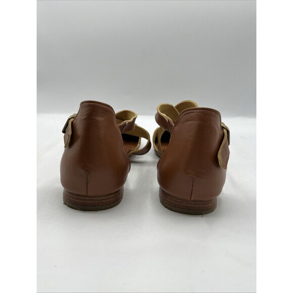 Bali ELF Mangrove Handmade Leather Criss Cross Scalloped Flats size 7 $210 - Picture 5 of 11